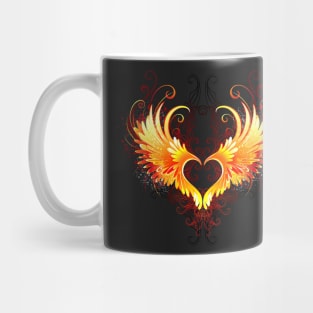 Angel Fire Heart with Wings Mug